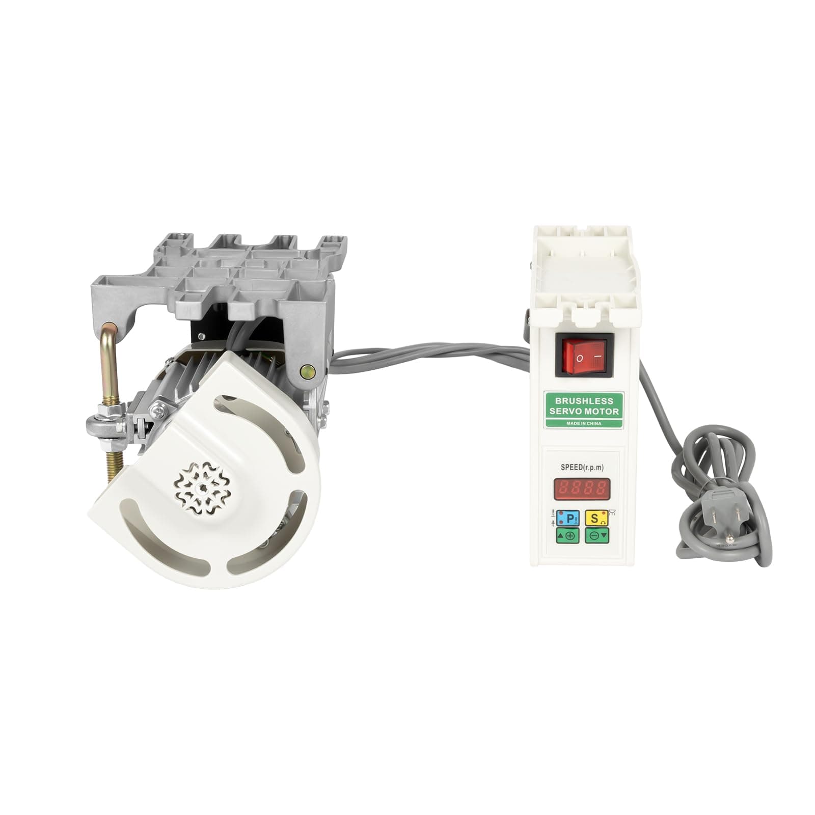 Electric Brushless Servo Motor, 600W Sewing Machine Motor+Controller, Brushless Variable Speed 400-4500R/MIN Split Motor, for industrial sewing equipment, 100 stitches/min Adjustment Step