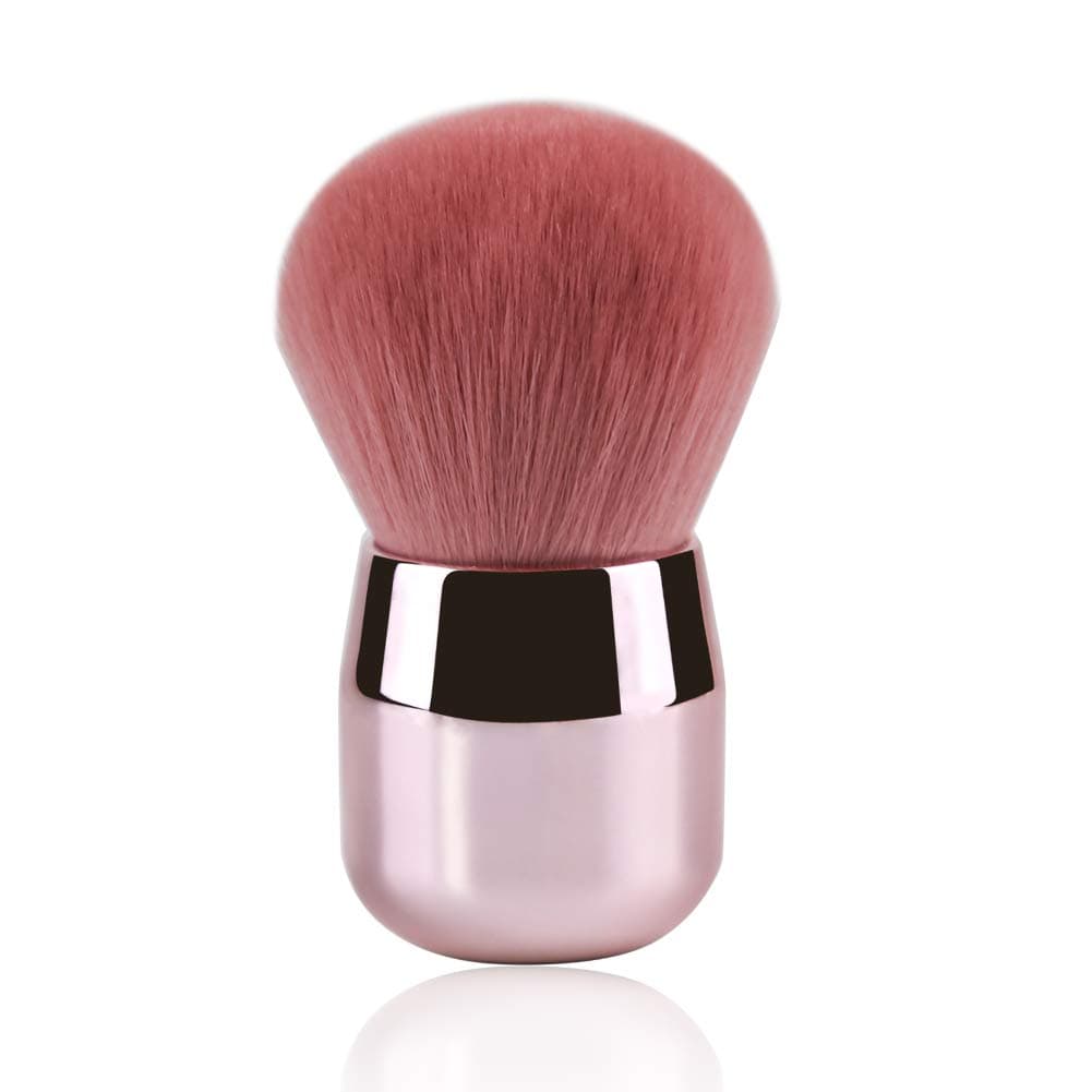 Foundation Brush, Large Pink Powder Brush Flat Arched Premium Durable Kabuki Makeup Brush Perfect For Blending Liquid,Cream and Flawless Powder,Buffing, Blending,Concealer …