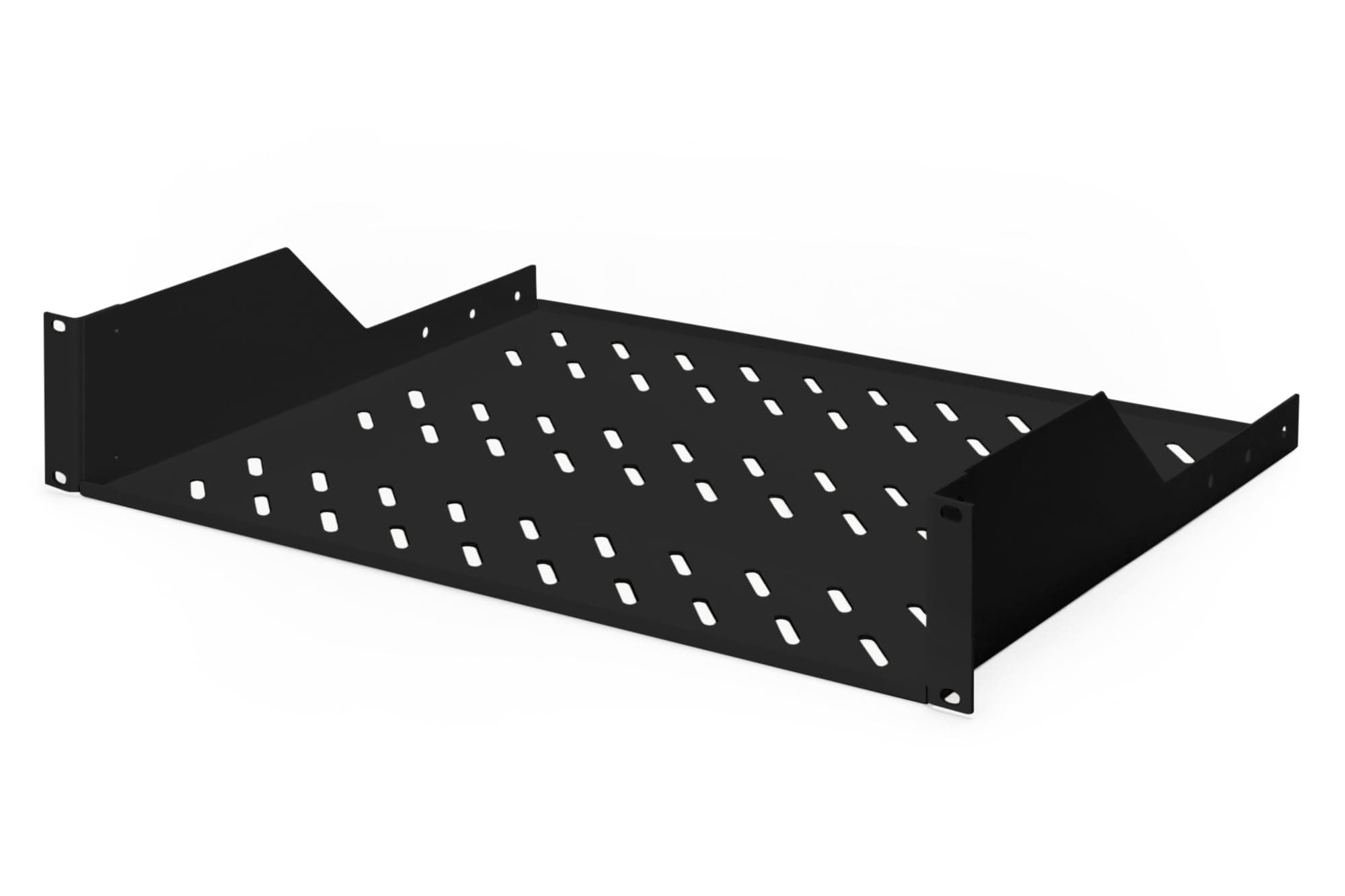 DIGITUS Fixed Shelf - 19" - 2U - Front Mount - Load Capacity 25kg - For Network and Server Cabinets - From 450mm Cabinet Depth - Black