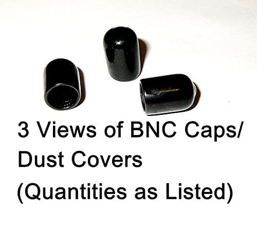 10 Pack - BNC/Coax Black Rubber Dust Covers/Caps. (.5" Tall .5" ID)