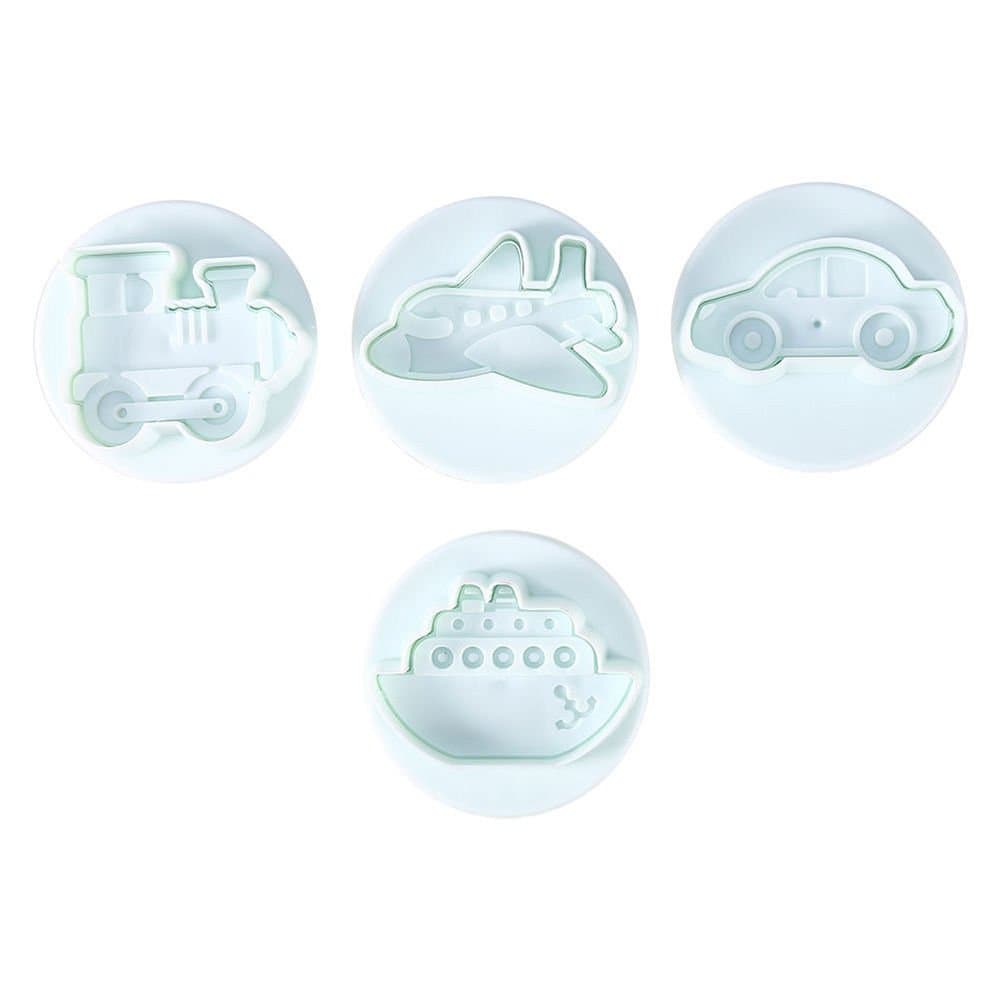 Transport Train Plane Ship Car Cookie Cutter Biscuit Mould Baking Cake Decoration Topper - Set
