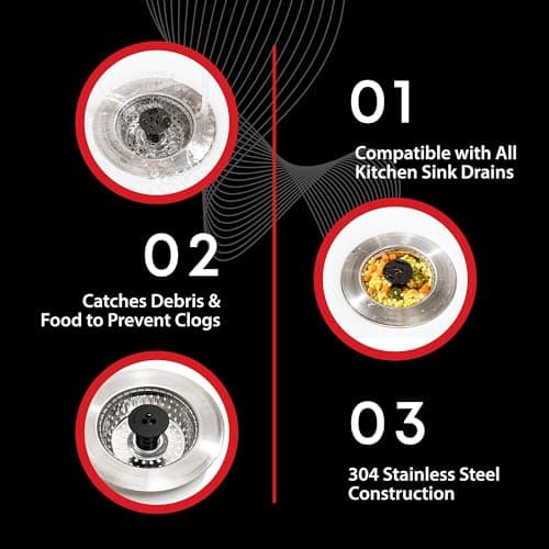 SinkShroom Sink Strainer Basket, Stainless Steel, 2-Pack