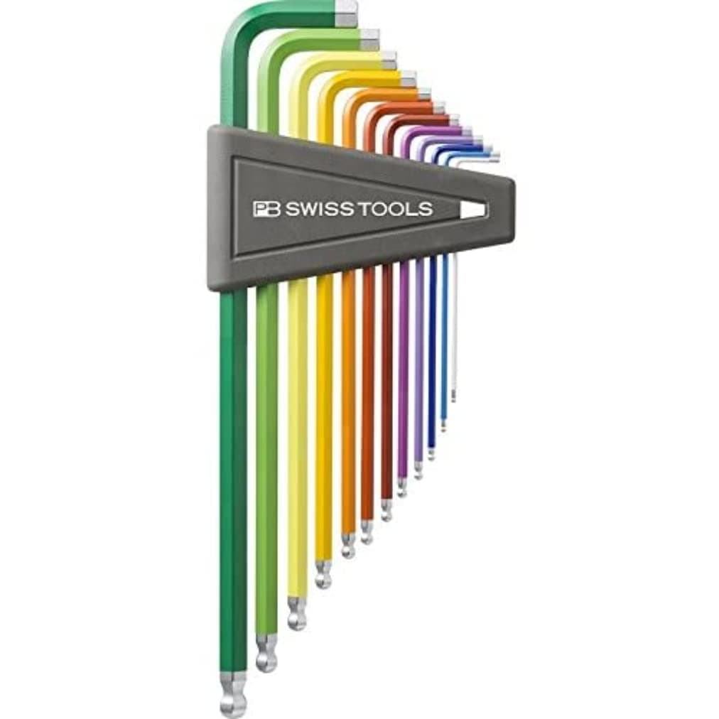 12-Piece Rainbow Chrome Plated Ball End Hex Key Set 1/2" to 5/16"