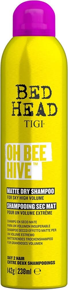 Bed Head by TIGI Oh Bee Hive Dry Shampoo – Lightweight, Oil & Grease Absorbing Hair Refresh, Instant Matte Clean Without Washing, Adds Volume, Texture and Refreshes Style for Fine, Flat & Oily Lock