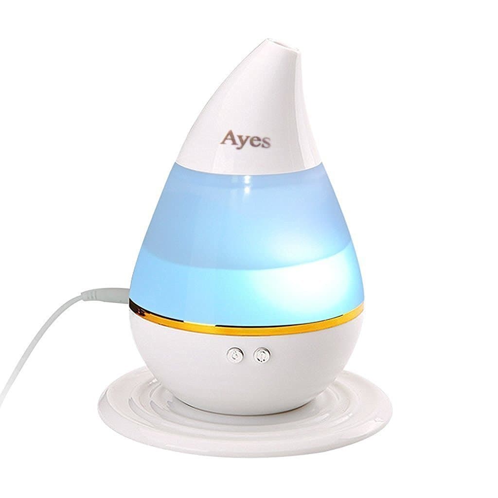 Water-drop Air Purifier/Ultrasonic Aroma Diffuser & Cool Mist USB Portable Humidifier Multi Use for Travel Office Home Car Bedroom Baby Room/Auto Shut-off /7 colors changing