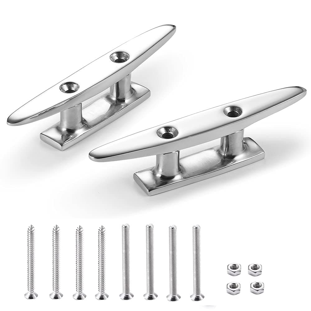 Boat Cleat Open Base 4/5 /6/8 inch, Dock Cleat 316 Stainless Steel Marine Grade, Include Installation Screws