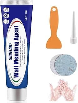 Sugelary Wall Repair Cream, Waterproof Wall Mending Agent, Quick Drying Wall Repair Paste Kit Effectively Repair Wall Scratches, Nail Holes, Cracks, Graffiti, Renovation Solutions