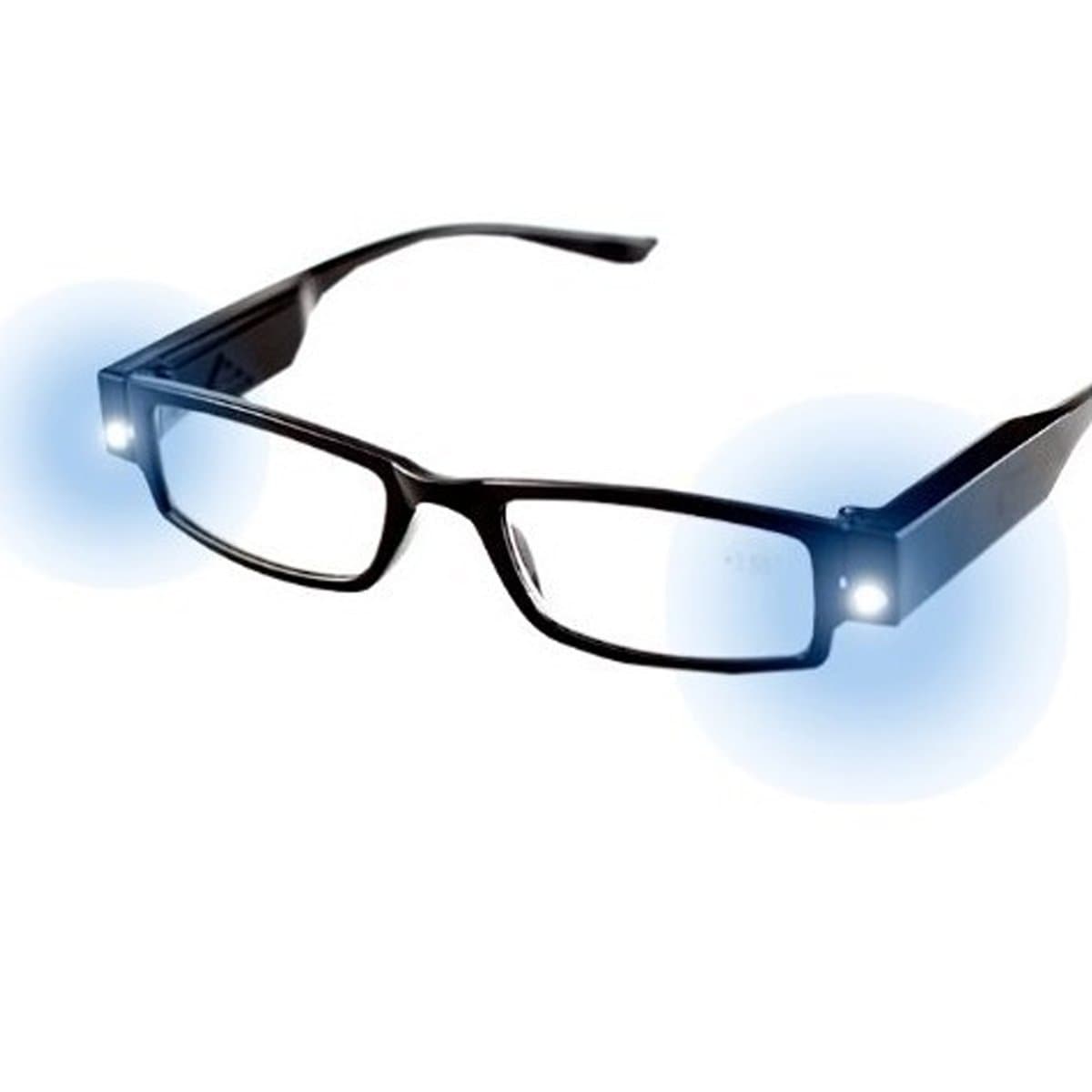 Multi Strength Reading Glasses Nighttime Reader Glasses with Dual LED Lights Compact Full Frame Eyewear +1.50