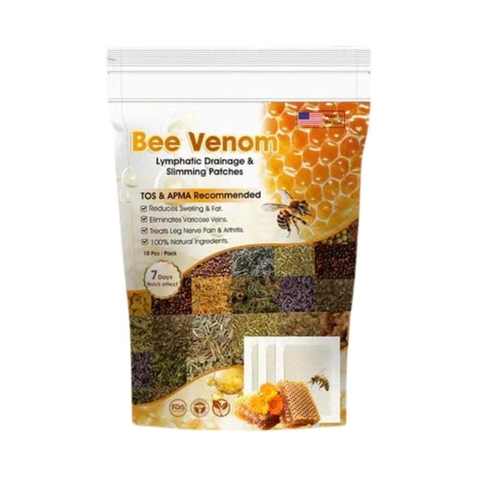 New Bee Venom Foot Patches Stress Relief Detox Patch Solution (1 BOX x 10 Patches)