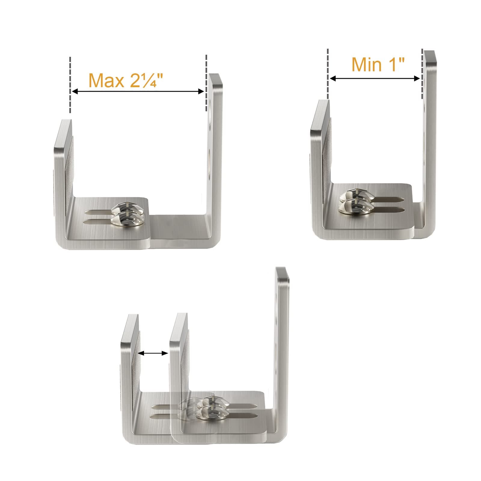 EaseLife Sliding Barn Door Bottom Floor Guide,Ball Bearings Adjustable Stay Roller,Wall Mount System,Flush Flat Bottom Design,2 Assemble Setup Options,Fit All Size Door,Brushed