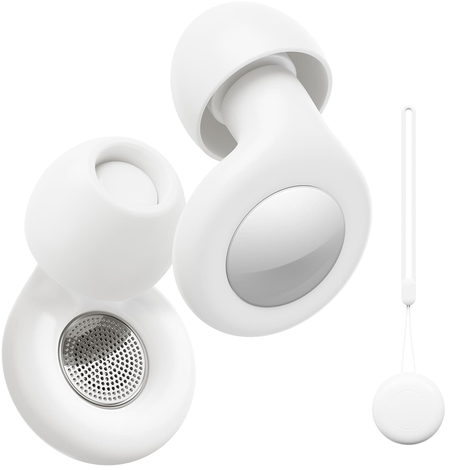 Ear Plugs for Sleeping Noise Cancelling, Reusable Silicone Ear Plugs for Noise Reduction with 8 Ear Tips, Earplugs for Sleep, Concerts, Travel, Snoring (White, One Size)