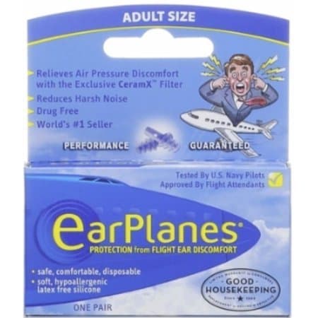 EarPlanes Adult Ear Plugs, 1 Pair Per Pack