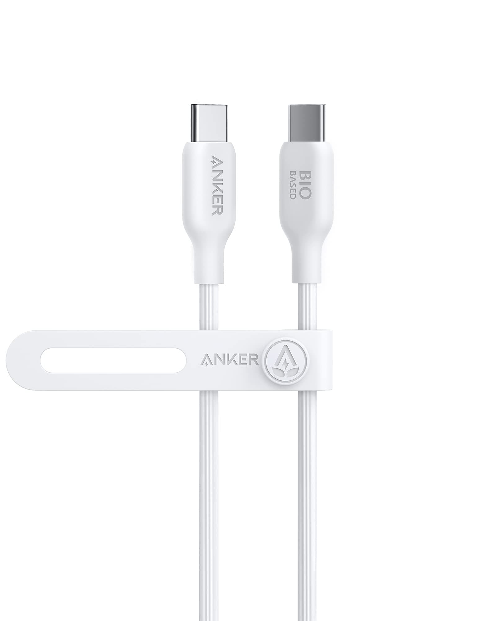 Anker 543 USB C to USB C Cable(240W,3FT),Bio-Based Charging Cable for iPhone 16/15 Series,MacBook Pro 2020, iPad Air 4 and More(USB 2.0,Aurora White)