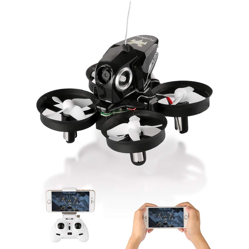 Mini Drone with Camera Live Video, H801 720P WiFi FPV RC Quadcopter Drone RTF with Altitude Hold, One Key Return for Kids, Beginners, Adults (2 Batteries Black)