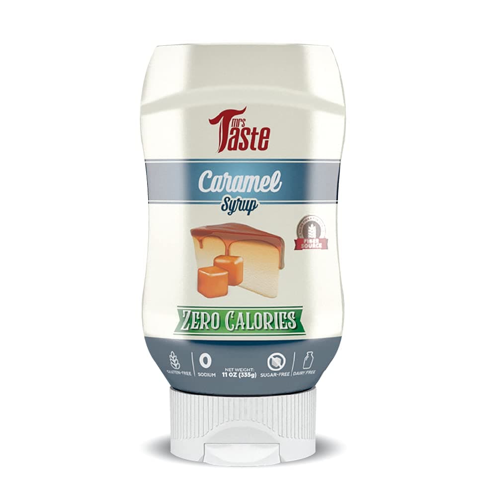Mrs Taste Sugar Free Caramel Syrup, Zero Calories, Zero Sodium, Zero Sugar, High Fiber, Keto Friendly, Paleo Friendly, Condiments and Sauces (11 oz, Caramel Syrup)