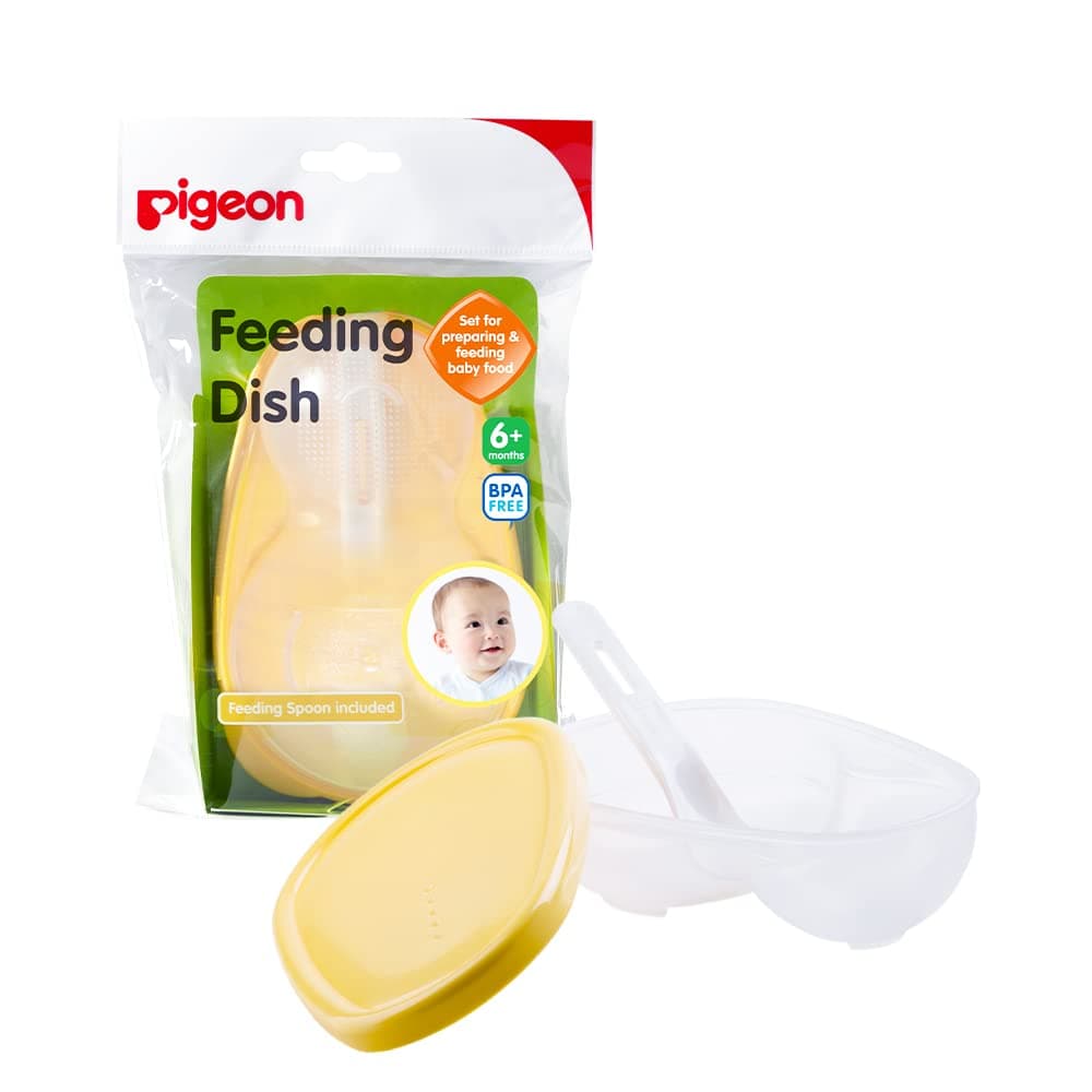 Pigeon Feeding Dish,Pack of 1(White/Yellow)