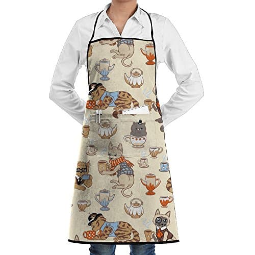 NCJSU Royal Cat Funny Kitchen Aprons Bartender Apron For Baker