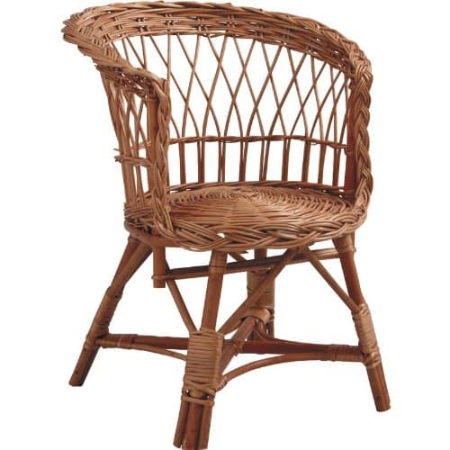 Pegane Children's Buff Wicker Chair without Cushion, Dimensions: 38 x 40 x 48 cm