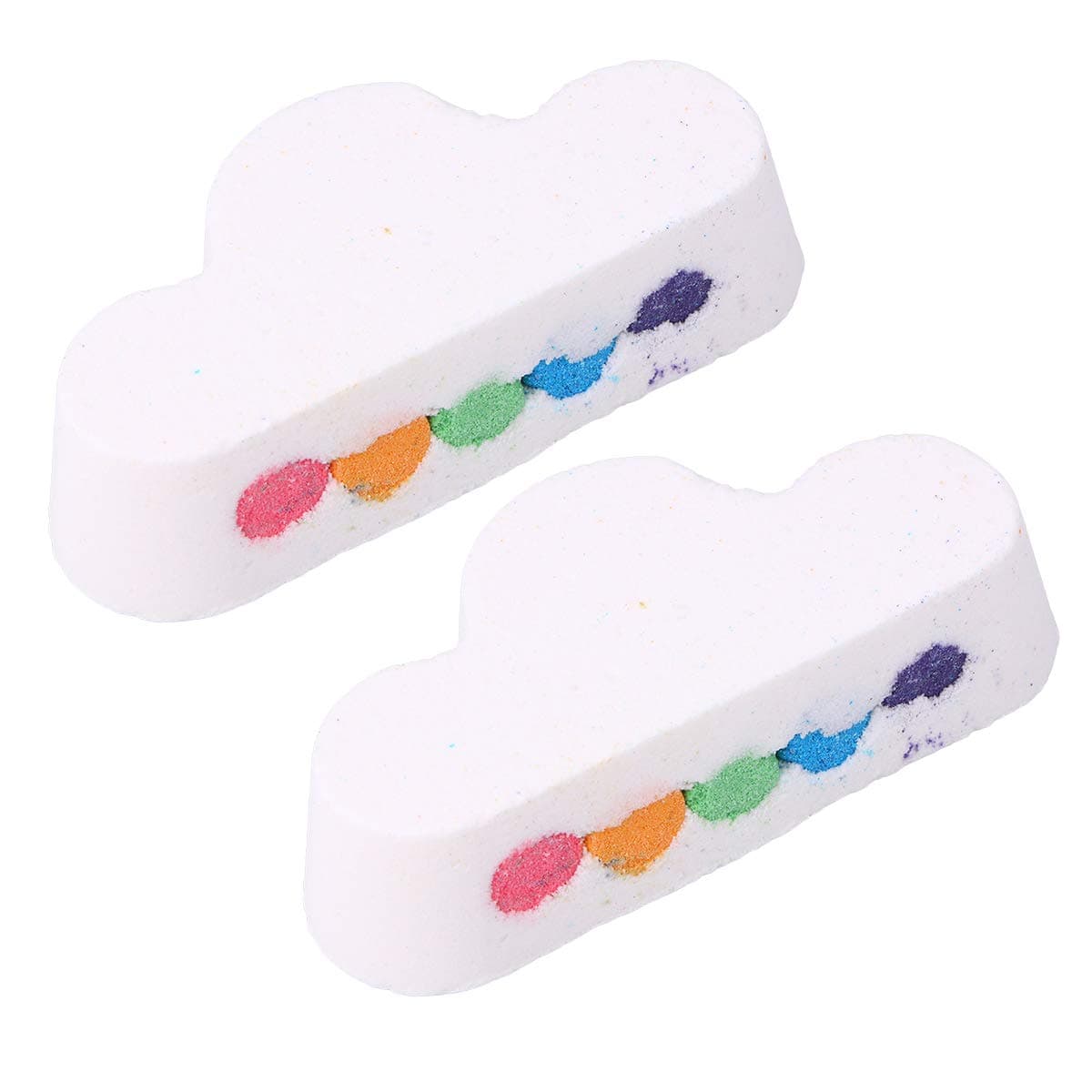 Beaupretty 2pcs Rainbow Cloud Bath Bombs Dry Skin Moisturizing Spa Essential Oil Bubble Bath Salts Balls for Birthday Mothers Day Gifts