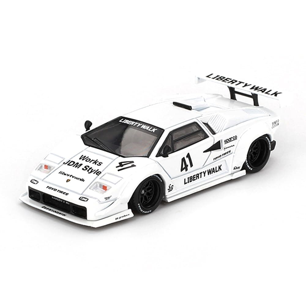 Diecast Model Car Compatible for Lamborghini Countach LB-Works Red Limited Edition Mini GT 1:64 Scale MGT01100 (White)