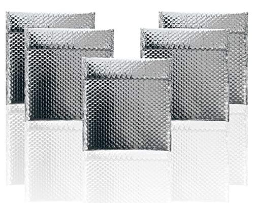 Silver Thermal Bubble Mailer, 15 x 17 Inches. 5 Pack Metallic Bubble Mailers. Self-Seal Metallic Bubble Envelope. Waterproof Insulated Shipping Envelopes for Food, Cosmetics