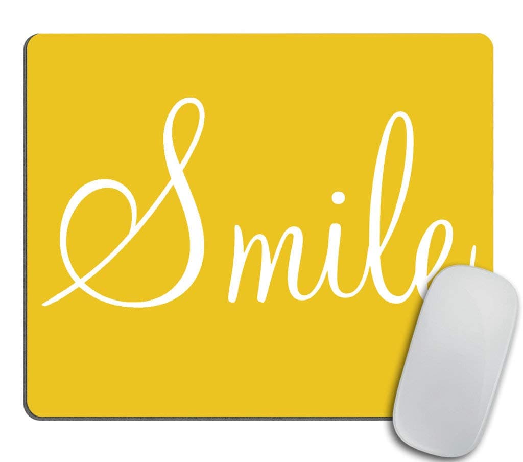 Smile Sunshine Yellow Decorative Mouse pad Rectangle Non-Slip Rubber Mousepad 9.5 X 7.9 Inch (240mmX200mmX3mm)
