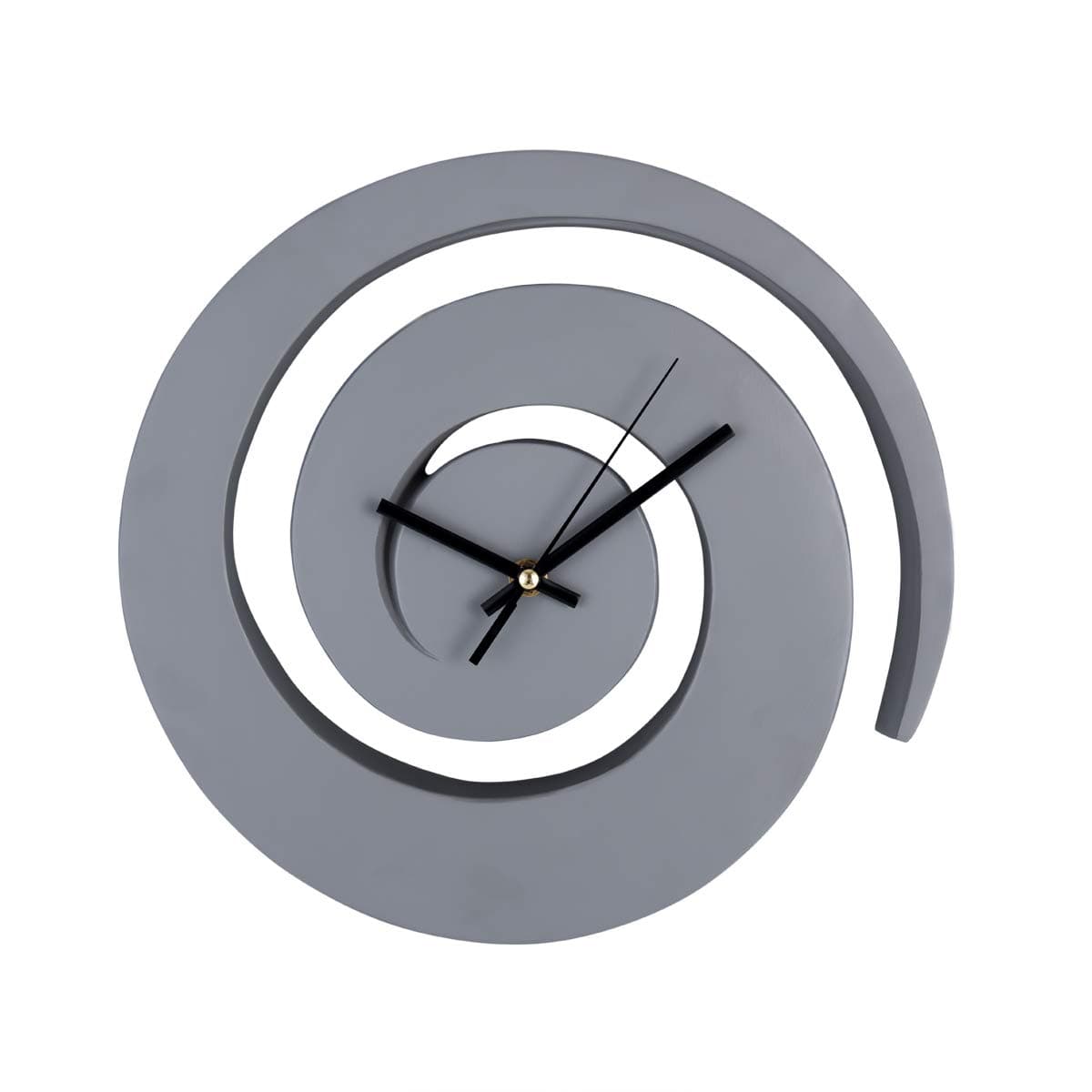 12-inch Decorative Wall Clock, Modern Spiral Silent No-Ticking Geometry Circle Creative European Cool Battery Operated Wall Clock for Thanksgiving Gifts Office Home Kids Bedroom Living Room, Grey