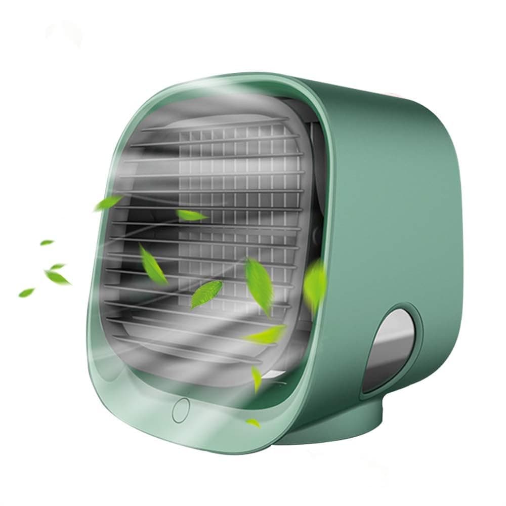 Portable Air Cooler, Mini Conditioner Usb Table Fan,Small Evaporative With 3 Speeds Cooler Humidifier & Purifier, for Home Bedroom Office Desk (Green)
