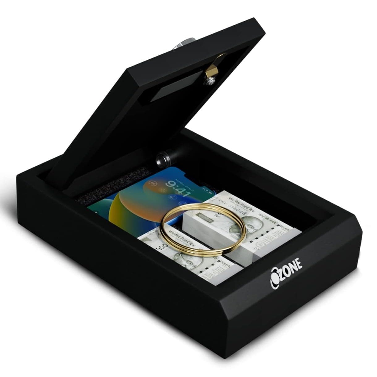 Ozone 2.28 Litres Personal Small Portable Drawer Electronic Security Safe locker for home office With Pincode - Black