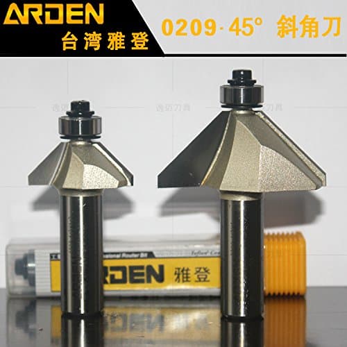1Pcs 45 Degree Shank 1/4 Bit 1/41/2 Chamfer & Bevel Router Bit-ARDEN