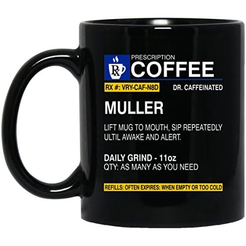 Personalized Copper Mug - Name is MULLER coffee Mug - Enjoyable Birthday gifts idea for MULLER - Customized Name Gift For Mom, Dad - Black 11oz Ceramic Tea Cup mug
