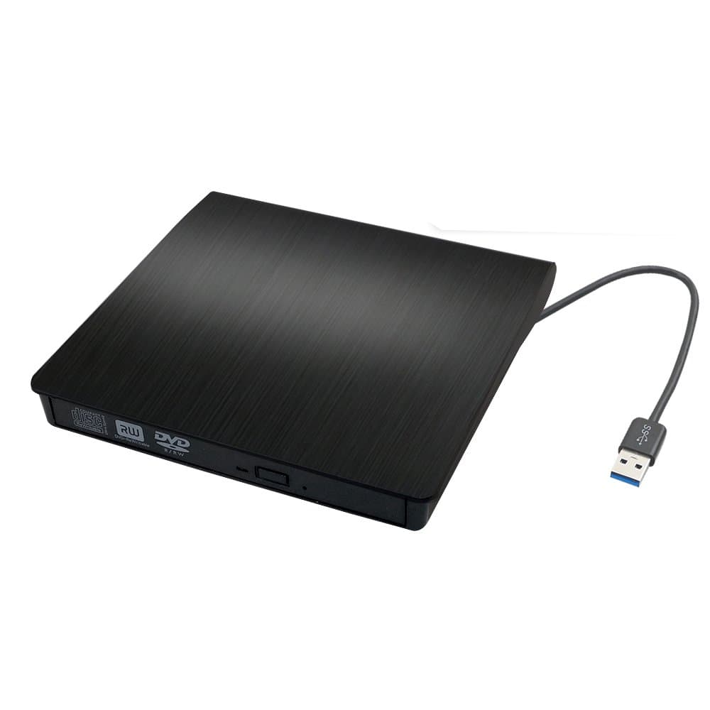 External DVD Drive USB 3.0 Transmission Slim Portable External DVD CD +/-RW Writer/Burner/Rewriter ROM Drive Perfect for Mac OS/Win7/Win8/Win10/Vista PC Desktop Laptop