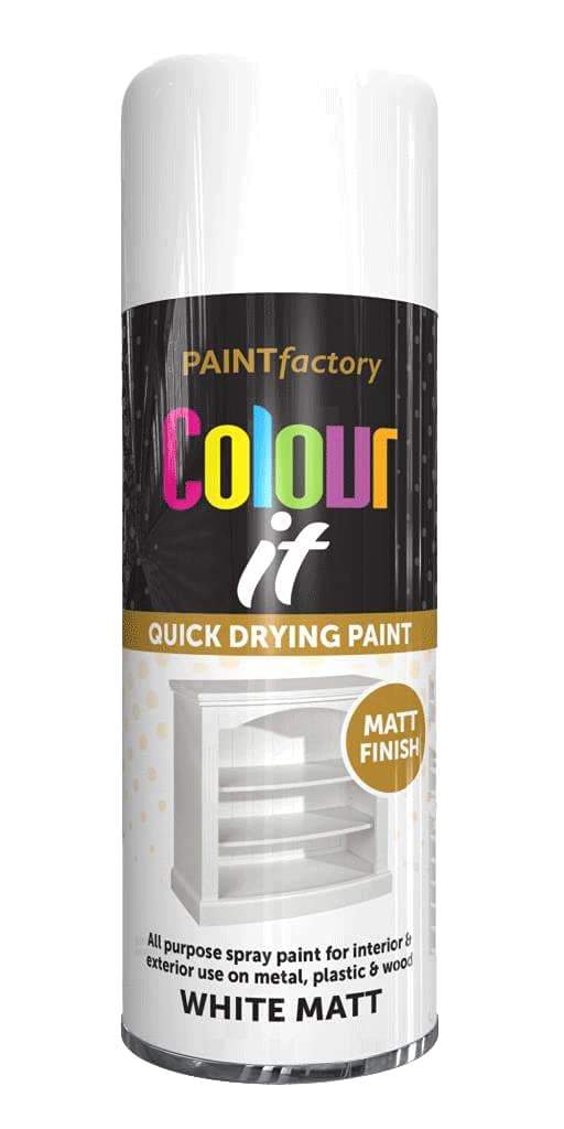 2 x All Purpose White Matt Aerosol Spray Paint 400ml Quick Drying Spray,Fast Dry and Excellent Coverage for Metal, Wood, Plastic and More