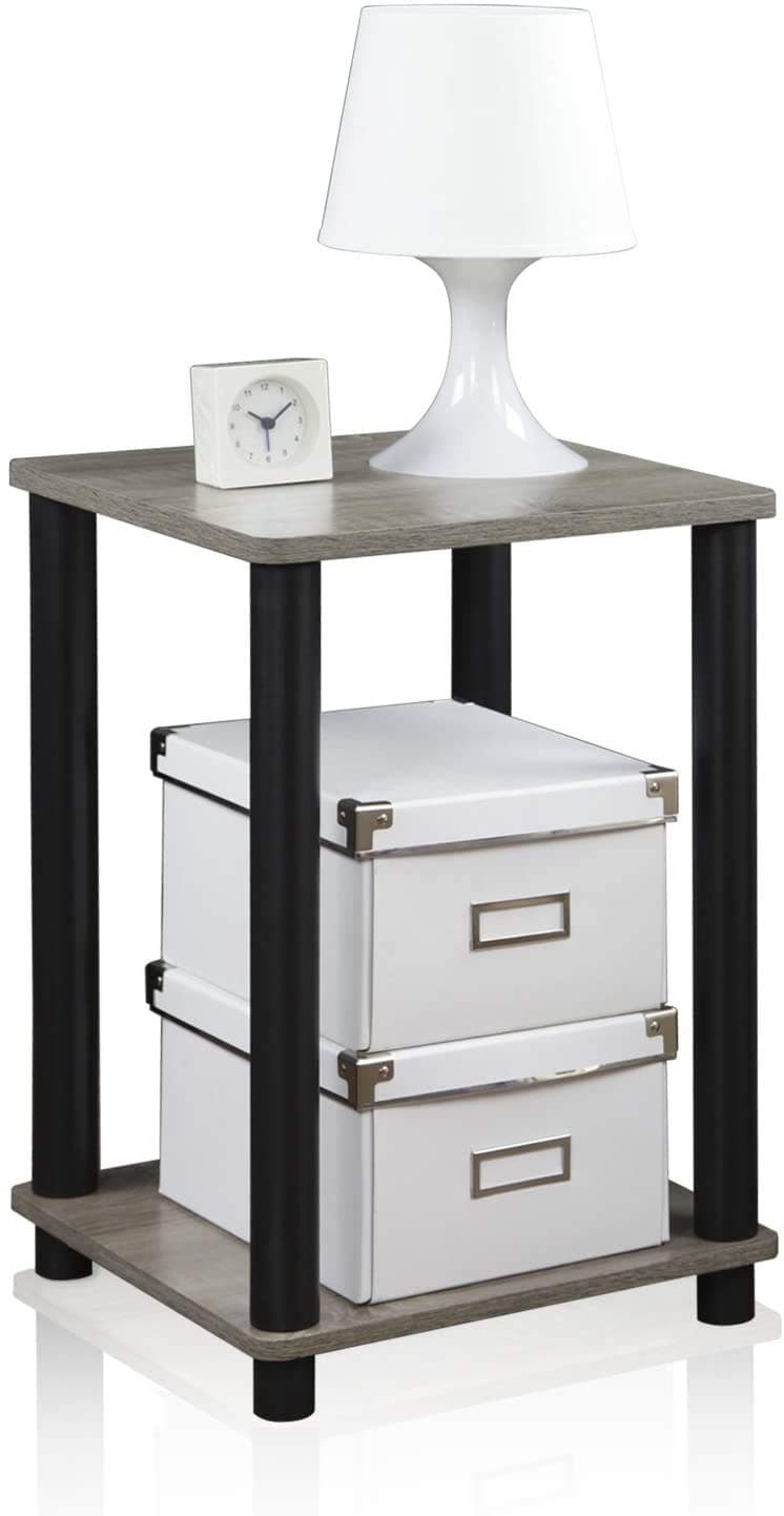 STAR WORK 3-Tier Kitchen Rolling Table Cart with Wooden Board Couch Side Table on Wheels Serving Trolley, End Table with Storage Shelf for Office Kitchen Bathroom Living Room Small Space (Grey)