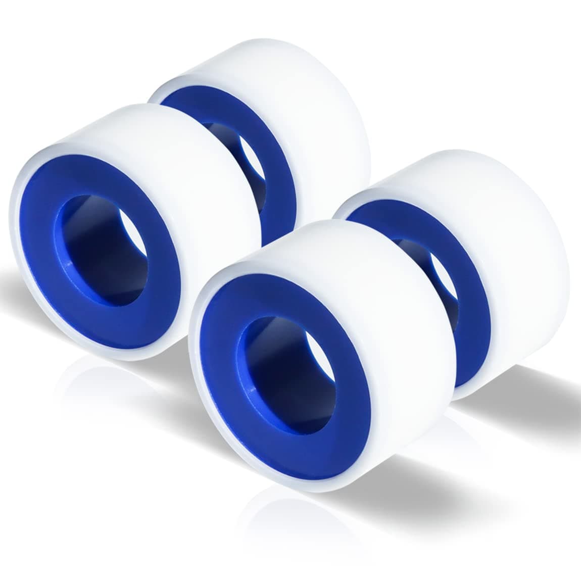 4 Rolls 3/4 Inch(W) X 520 Inches(L) Teflon Tape for Plumbers, PTFE Thread Seal, Pipe Sealing, Shower Head - White