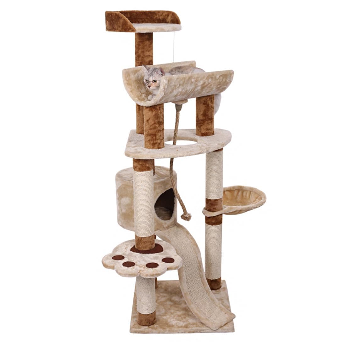 Large Cat Tree 145CM, Multi-Level Activity Cat Tower Furniture for Cat