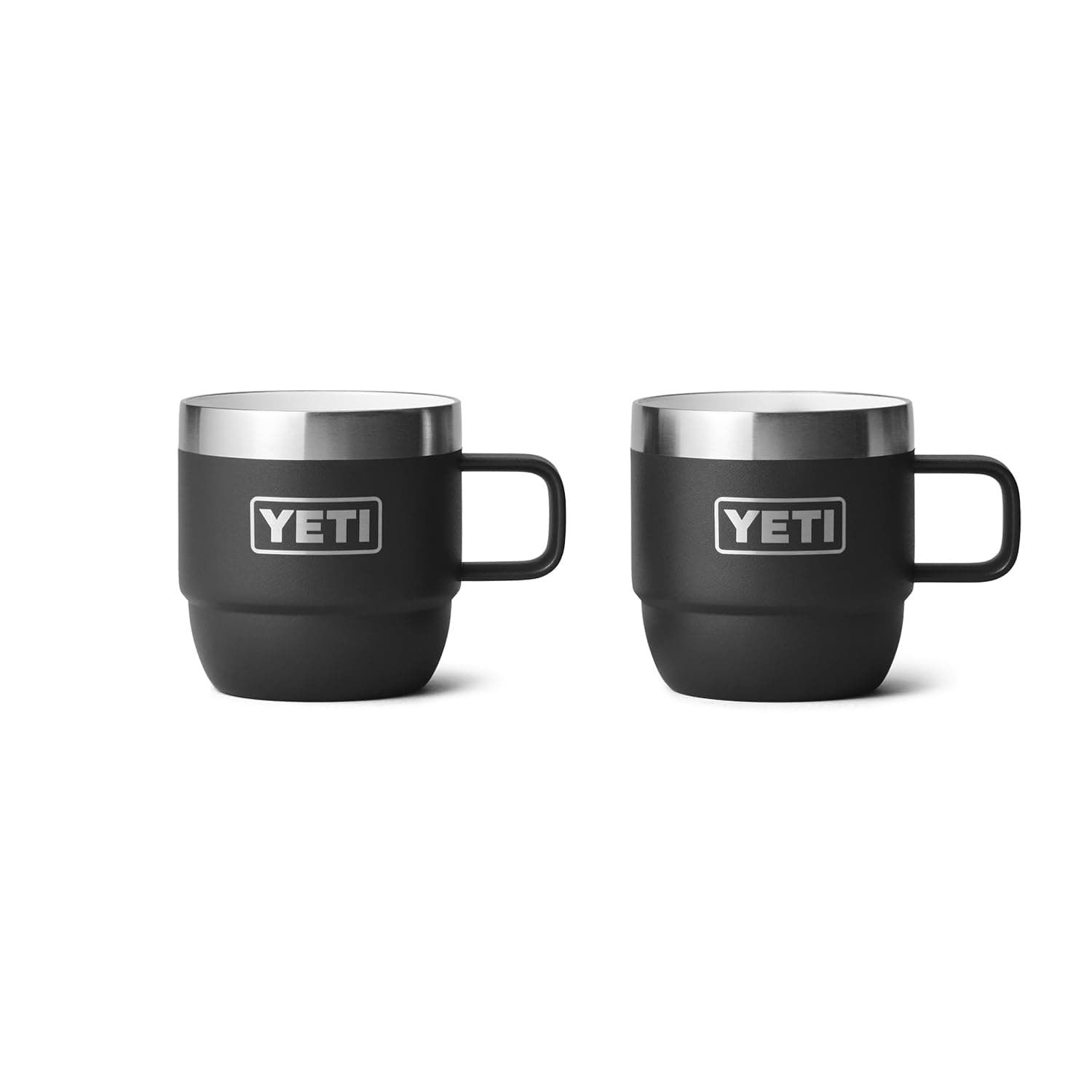 Rambler 6 oz Stackable Mug, Stainless Steel, Vacuum Insulated Espresso/Coffee Mug, 2 Pack, Black