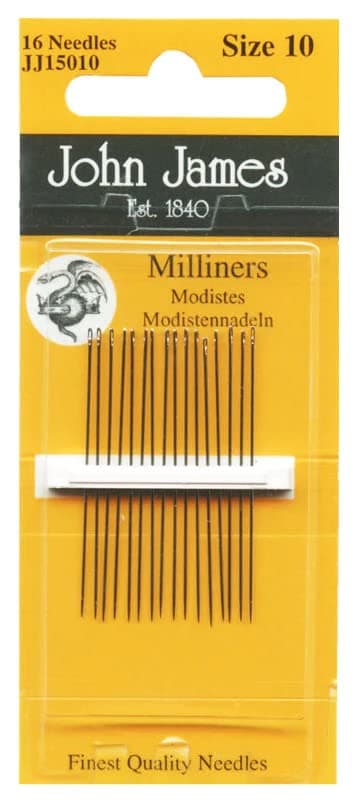 John James Milliners / Straws Hand Sewing Needles - Size 10 - 16/pk