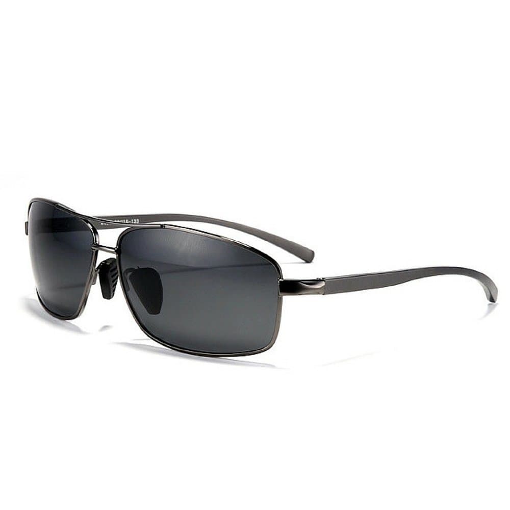 J+S Premium Men's Business First Class Sunglasses, Polarized, 100% UV protection - Wear it to mean business (Gun Metal Grey Frame/Black Lens)