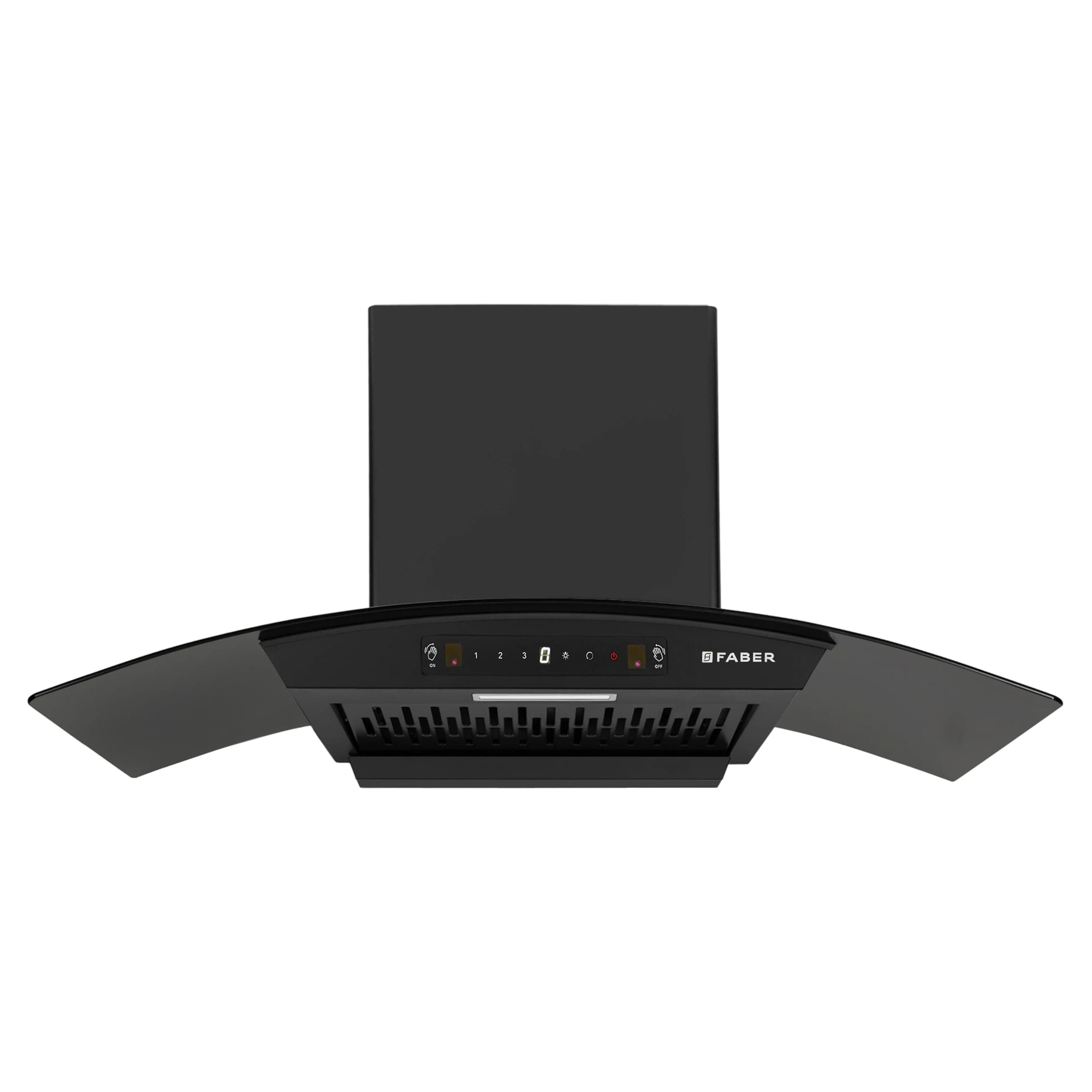 90 cm 1200 m³/hr Autoclean Curved Chimney| Black Filterless with Oil Collector |8 Yrs Motor & 2Yrs Comprehensive Warranty by Faber | Touch & Gesture Control | Hood Venice IN HC SC FL BK 90