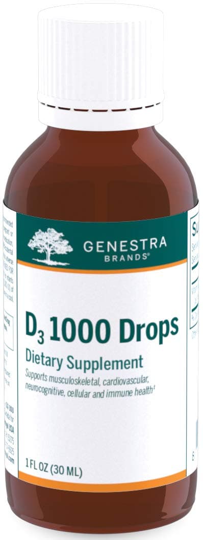 Genestra Brands D3 1000 Drops | Liquid Vitamin D Supplement | 1 fl. oz.