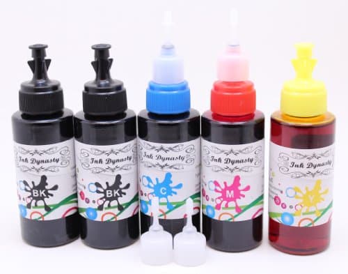 Ink Dynasty 500ML UV Resistant Dye Ink Refill Kit for Refillable Cartridge Epson WF-2520 WF-2530 WF-2540 Refillable CIS CISS - Black, Cyan, Magenta, Yellow
