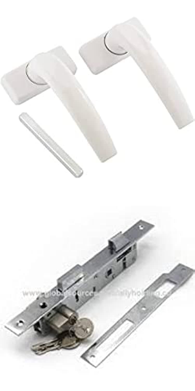 ABBASALI ALUMINIUM DOOR HANDLE WHITE WITH 20MM LOCK BODY