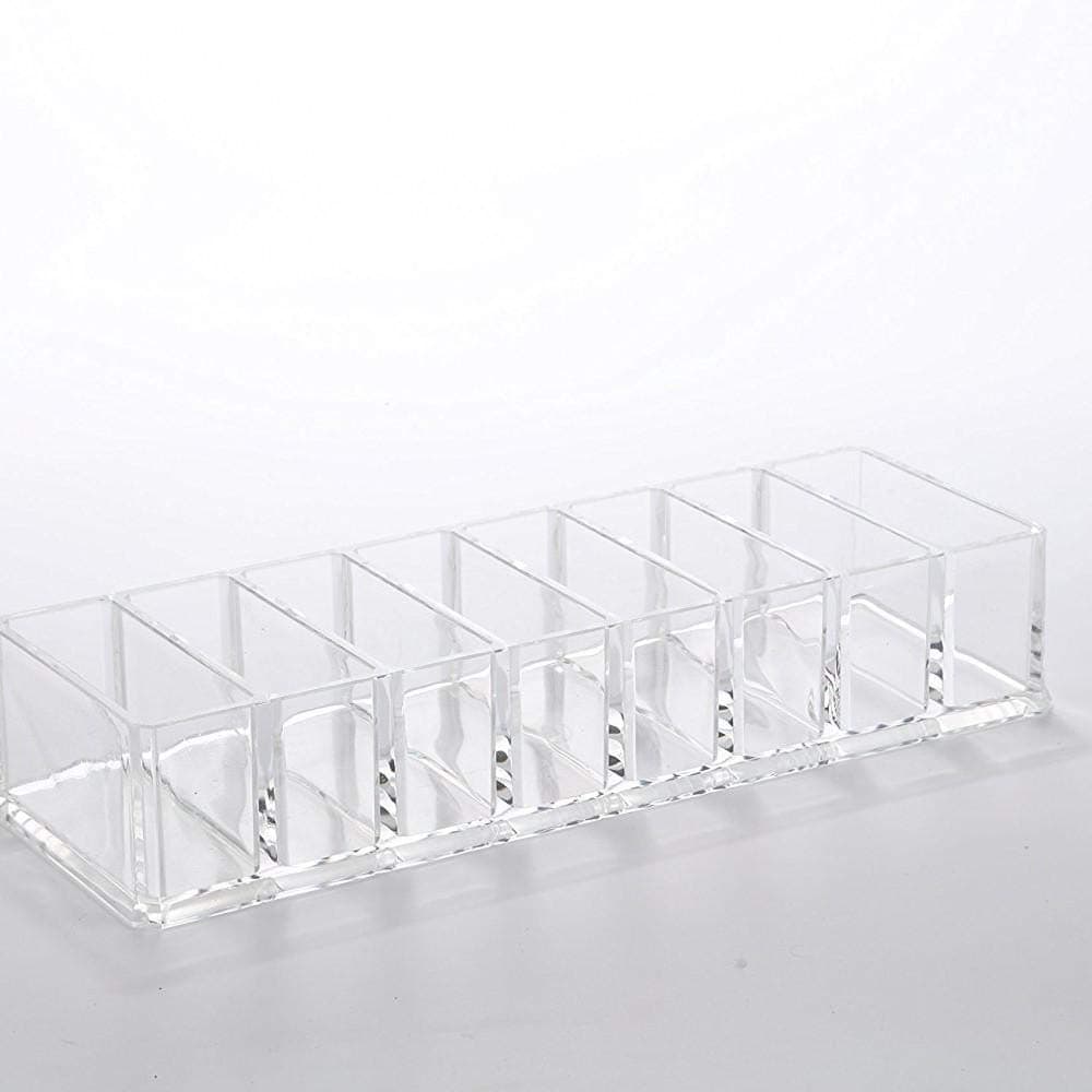 Mordoa Acrylic Clear 8-Compartments Compact Powder and Makeup Organizer