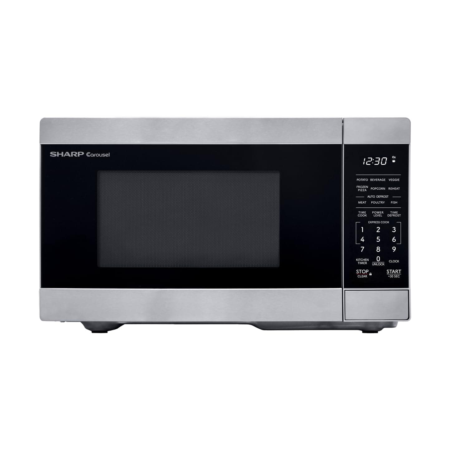 Compact Countertop Microwave Oven with Removable 10" Carousel Turntable, 700 Watt, 0.7 Cubic Feet, Stainless Steel