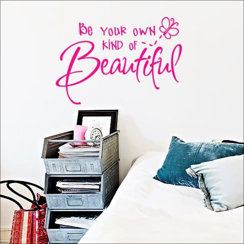 HomeEvolution Be Your Own Kind of Beautiful Peel and Stick Wall Decals Sticker(Hot Pink)