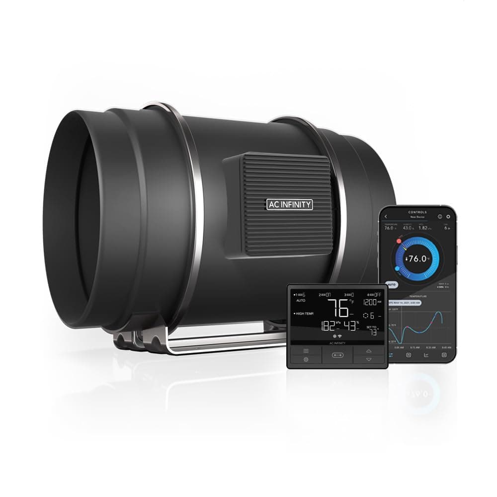 CLOUDLINE T8, Quiet 8 Inline Duct Fan with Temperature Humidity Controller