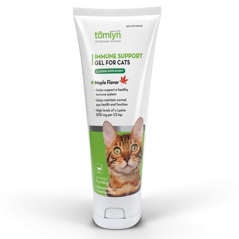 Immune Support Daily L-Lysine Supplement: Maple-Flavored Lysine Gel for Cats and Kittens, 5oz
