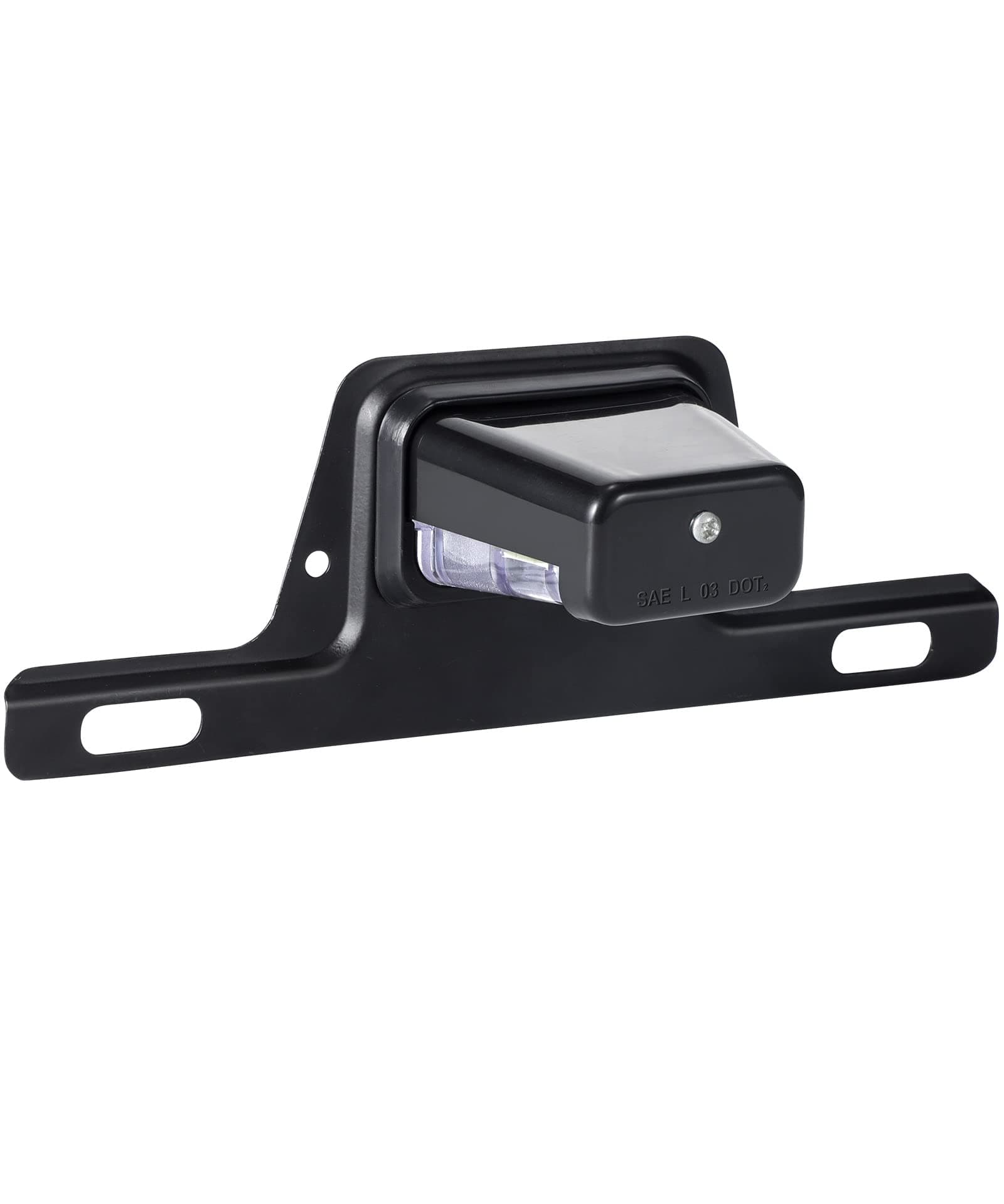 Partsam LED License Plate Light Waterproof 12V DC License Tag Light with Holder Drainage Hole Steel Bracket Mount ABS Housing PC Lens for Trailer Truck Pickup UTV ATV RV Boat 12V DOT Compliant