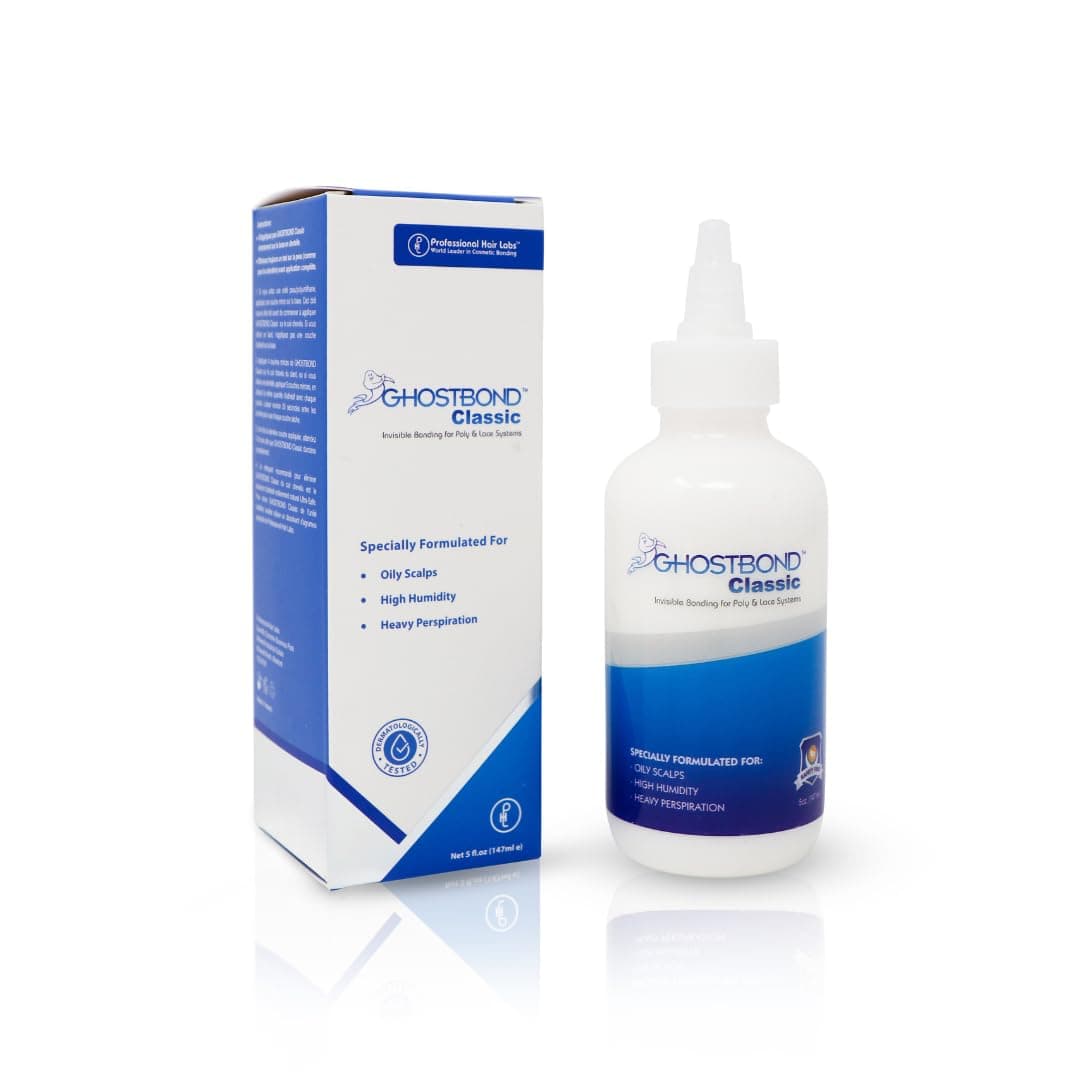 GHOSTBOND Classic Hair Replacement Adhesive 5oz - Invisible Wig Bonding Glue: Water & Oil-Resistant, Non-Toxic, Strong Hold For Secure and Natural-Looking Poly & Lace, Wigs & Toupee Systems